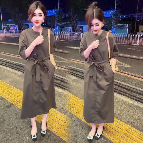 欧货高级感气质连衣裙中长裙