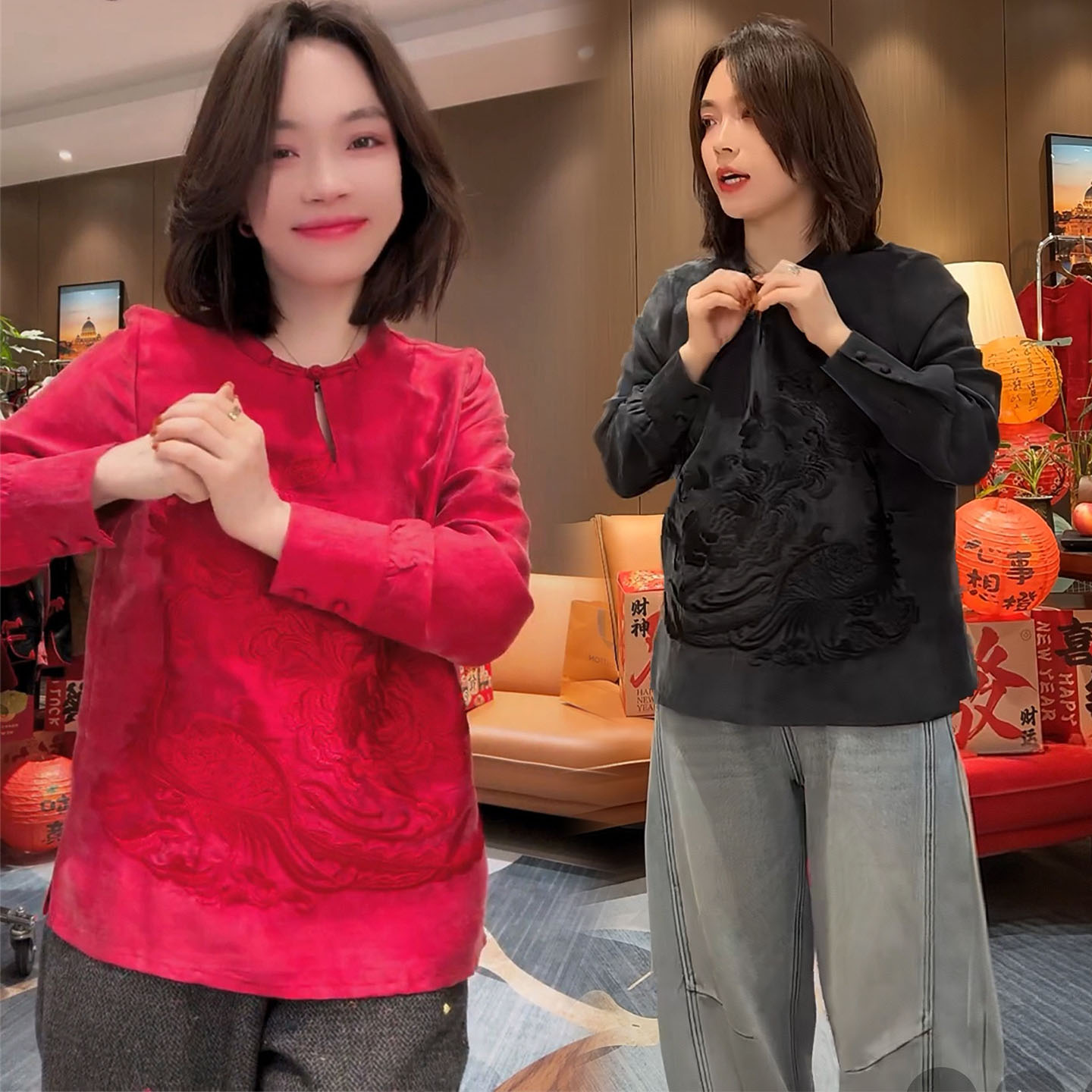 新中式国风盘扣刺绣衬衫女设计感