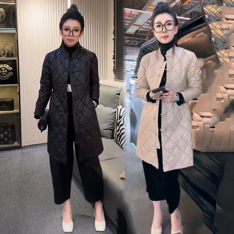 欧货2025冬季夹棉上衣中长款棉服