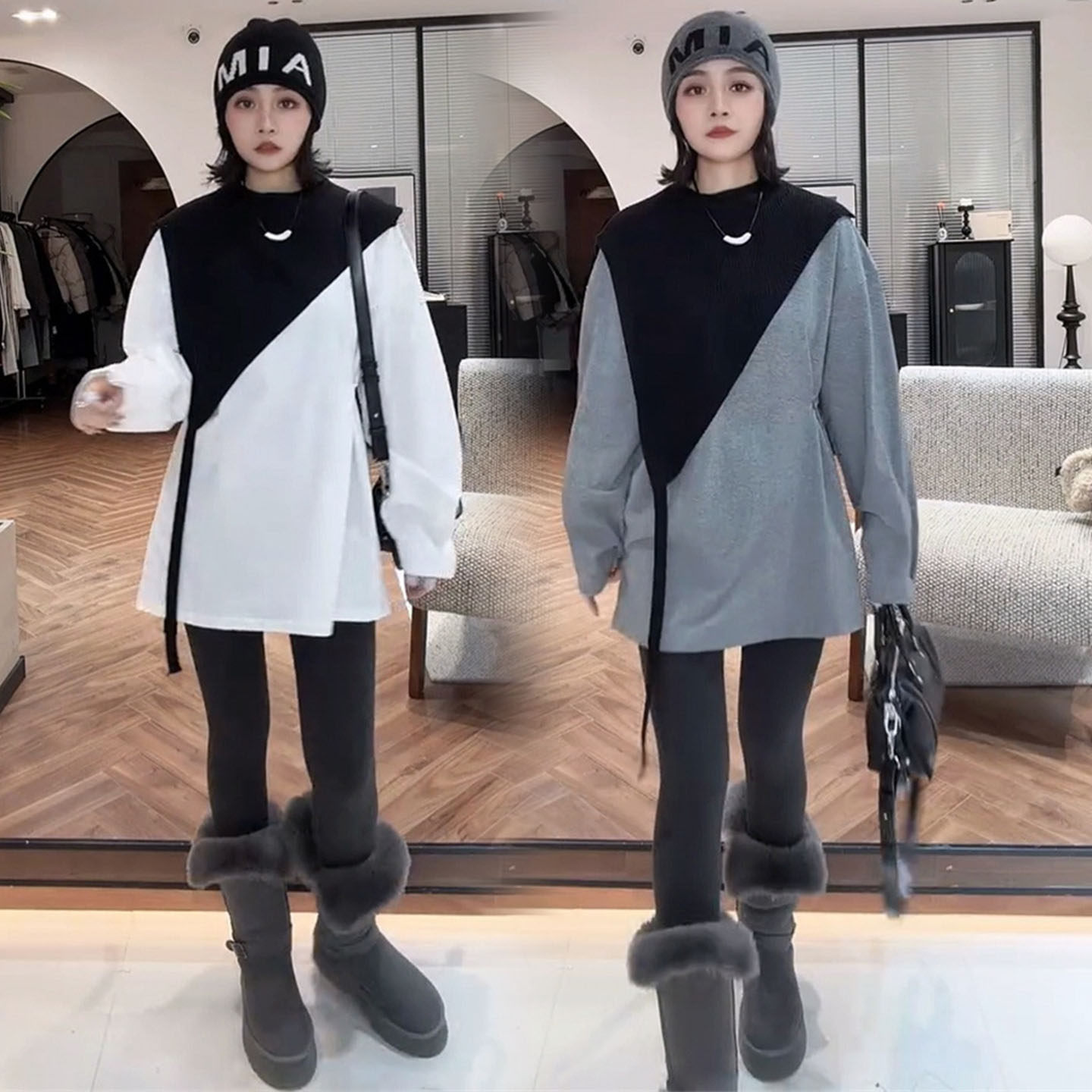 欧货时尚套装女2025冬季休闲韩版宽松显瘦针织披肩卫衣减龄两件套,女装/女士精品,时尚套装,淘宝优惠券,粉丝福利购,淘宝优惠卷