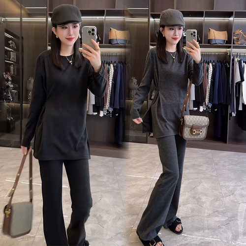 欧货气质时尚套装中长款t恤