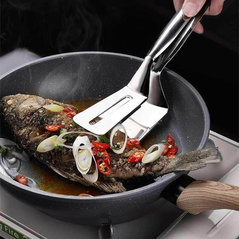 加厚无磁不锈钢煎铲夹子煎鱼铲子牛排铲家用厨房煎饼烙饼煎锅铲子