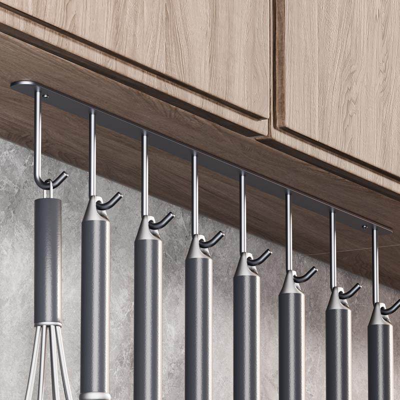 枪灰色厨房挂钩连排不锈钢304壁挂挂钩橱柜下置顶吊钩免打孔挂勾,鲜花速递/花卉仿真/绿植园艺,洒水/浇水壶,淘宝优惠券,粉丝福利购,淘宝优惠卷