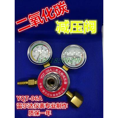 雷尔达YQT-06A二氧化碳减压器压力表全铜减压阀两个表头YQY12