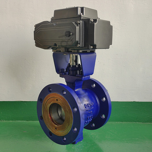 。电动V型球阀法兰对夹VQ941F耐磨燃气纸浆泥浆水煤比例调节切断