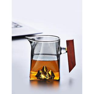 分茶器大容量茶海观山公道杯家用茶具 防爆加厚玻璃公道杯茶漏套装