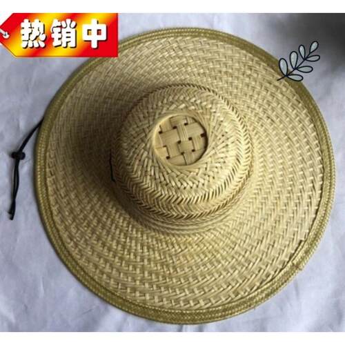 男士钓鱼草帽大沿竹编遮阳帽男女采茶务农太阳帽古镇装饰帽子