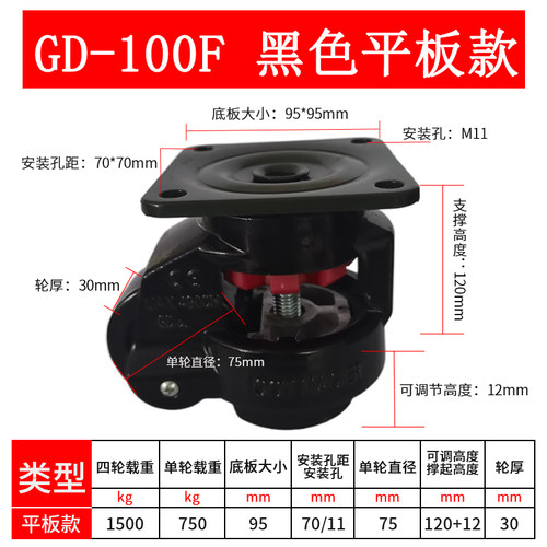 福马轮万向轮406080100120FS三角板水平调节轮支撑脚重型福马脚轮