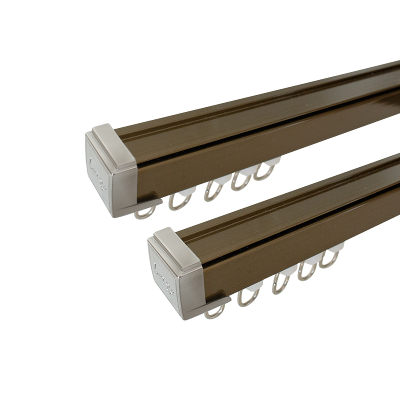 窗帘轨道铝合金加厚导轨挂钩滑道单轨双轨顶装侧装静音Y窗帘杆直