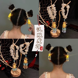 很仙的头饰中秋儿童发光灯笼发圈女童不伤发发绳女孩古风汉服宫灯