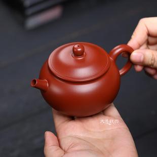 宜兴纯全手工紫砂壶朱泥大红袍球孔西施壶家用龙蛋泡茶壶茶具单壶