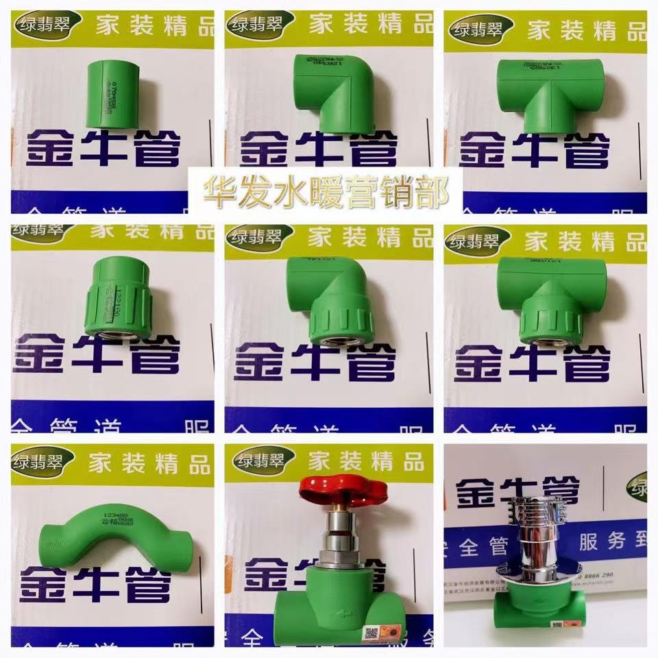 金牛管业绿色翡翠PPR6分25家装冷热水管配件热熔接头内丝弯头