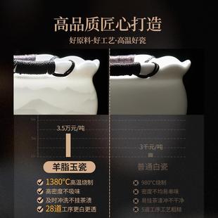 盖碗茶杯单个高档白瓷手抓壶高档大号防烫家用功夫茶具泡茶壶茶具