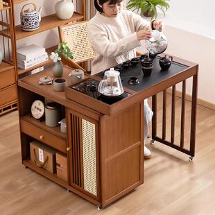 高端阳台泡茶桌子客厅茶几 移动茶桌小茶台烧水壶一体家用2025新款