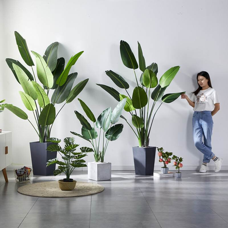 北欧大型橱窗仿真植物落地旅人蕉树假盆栽室内绿植摆件散尾葵装饰