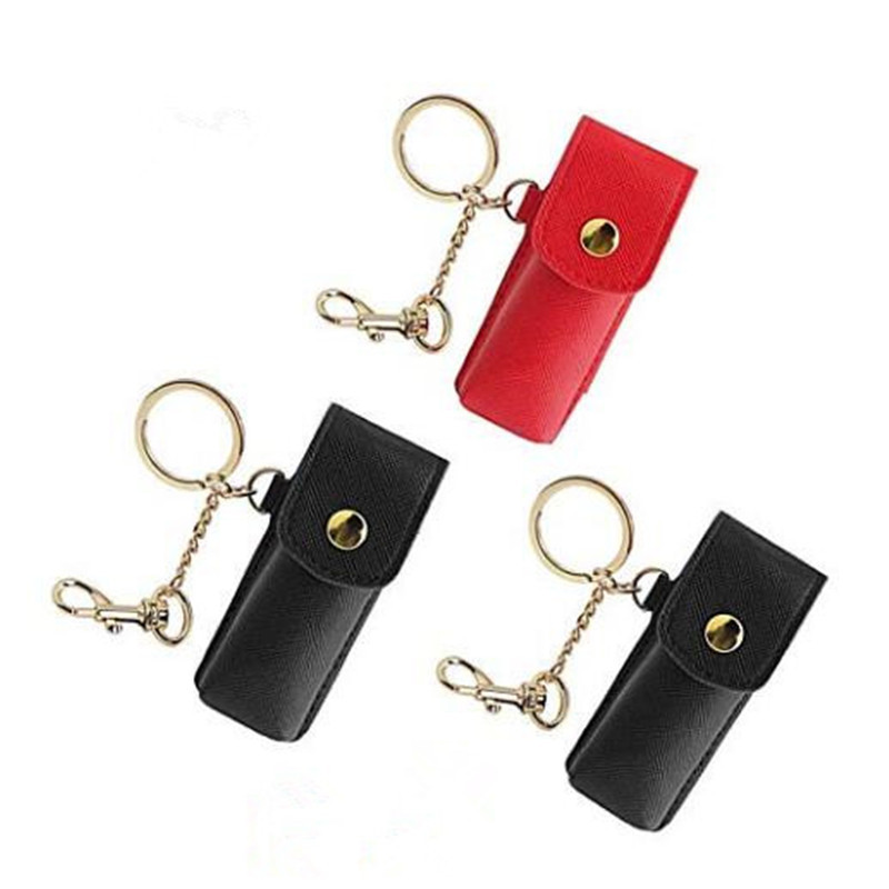 零售 创意钥匙链口红保护皮套 便携式口红唇膏唇彩小皮套