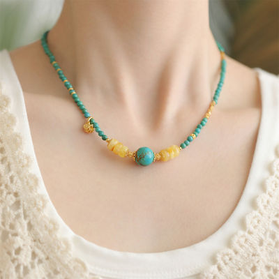 天然绿松石吊坠女转运珠款