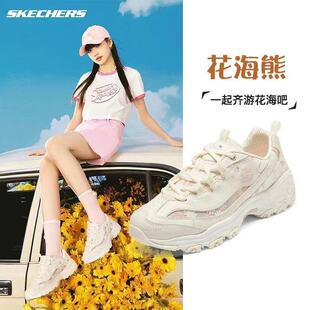 斯凯奇女鞋花海熊夏季单网透气厚底缓震熊猫鞋150234