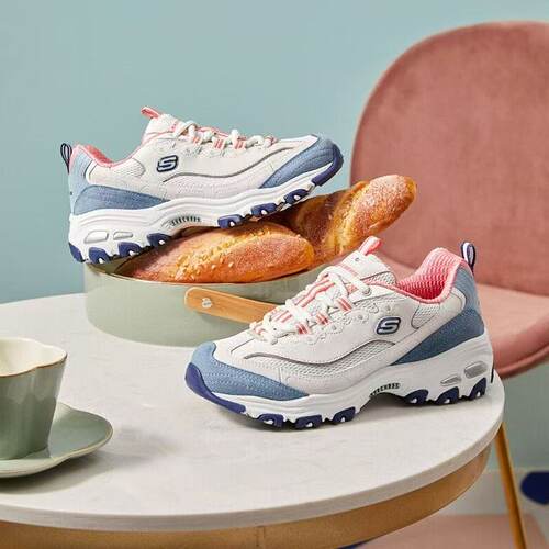 Skechers斯凯奇女士四季奶茶熊猫鞋蓝莓甜酒厚底增高老爹鞋13167