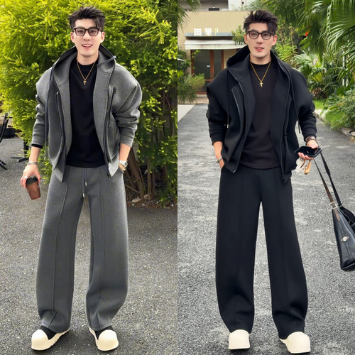 冬季新品重磅美式休闲运动套装男