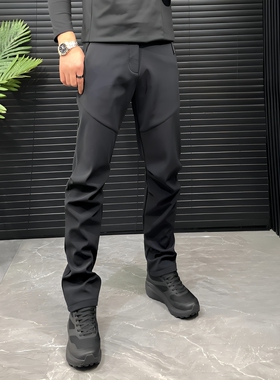 秋季新款男士户外冲锋裤高品质拉链设计户外防风软壳多口袋休闲裤