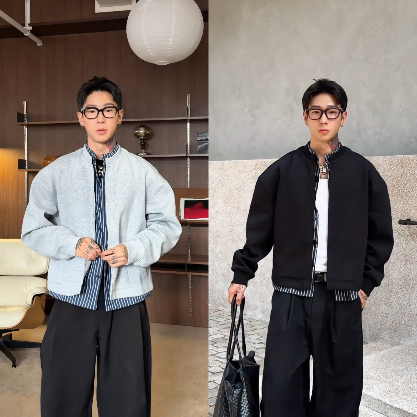 秋季假两件夹克外套男