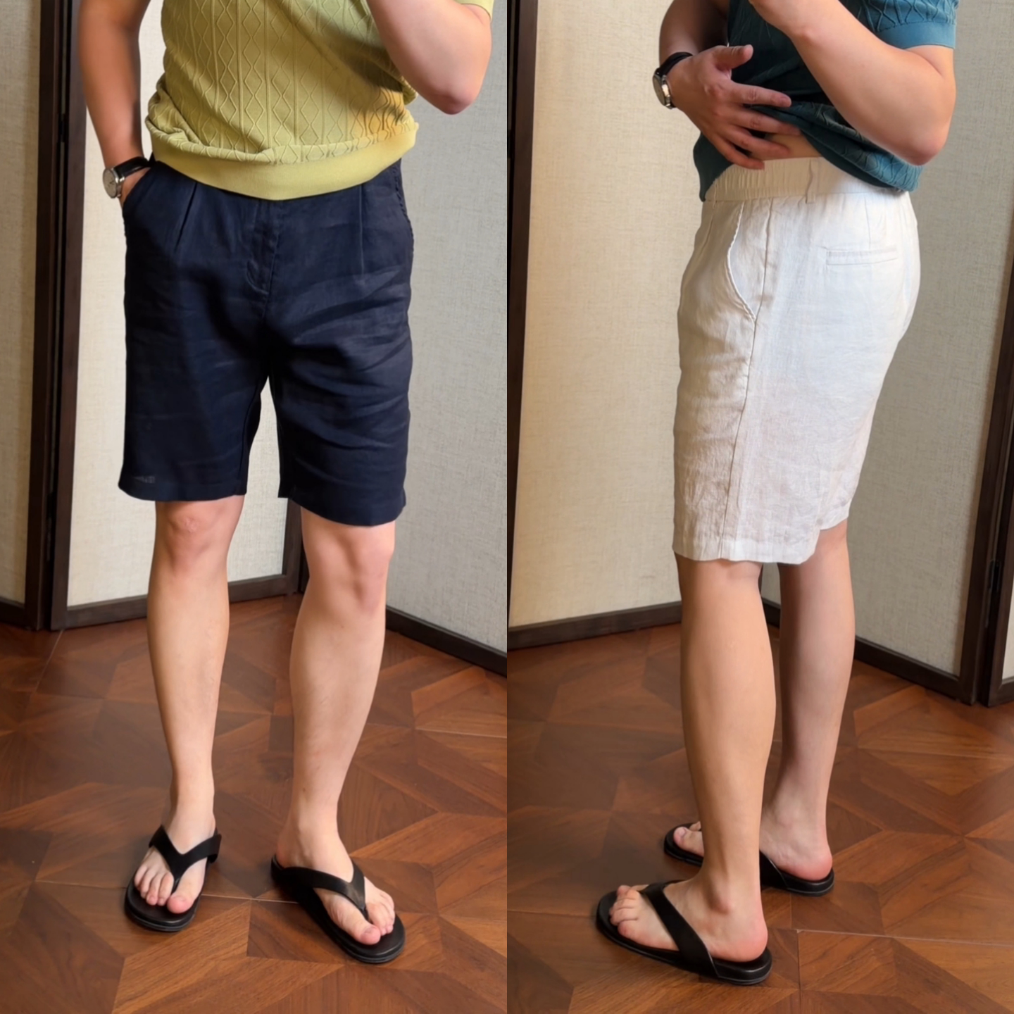 夏季轻奢舒适老钱风男士五分裤