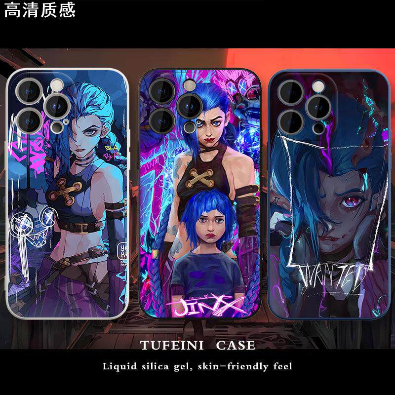 双城之战苹果14promax手机壳iphone15适用13mini新款12卡通xsmax潮流xr情侣8plus硅胶7时尚6s金克丝男11女帅