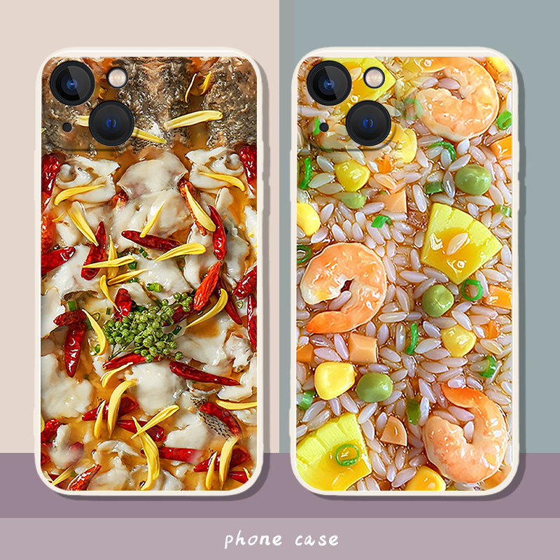 仿真食物手机壳适用苹果15华为mate60酸菜鱼iphone14promax螺蛳粉小米13炒饭oppo美食vivoiqoo一加大闸蟹龙虾