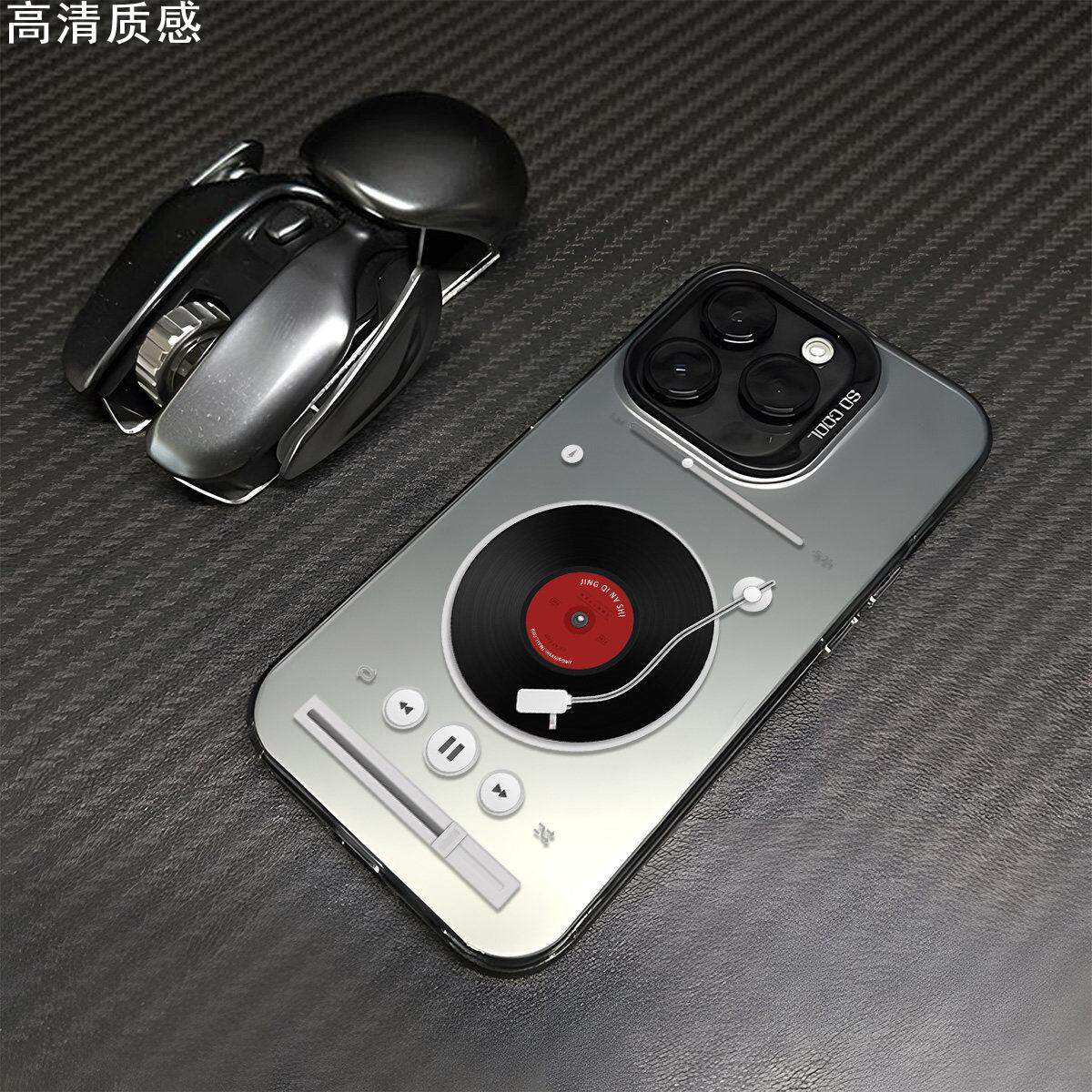锤子留声机适用红米k70pro手机壳redmik60至尊创意k50电竞新款k40复古note13pro磨砂12turbo高级感彩银秋冬套