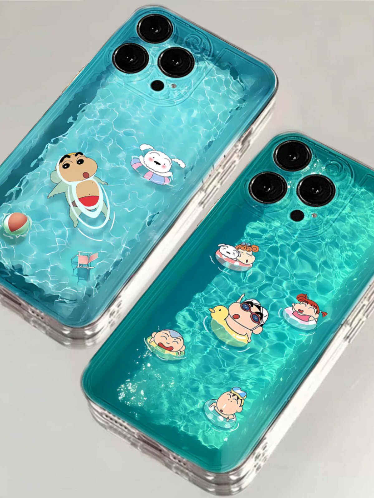 游泳小新手机壳苹果14夏日iPhone13蜡笔小新12promax可爱11卡通8p夏天x透明15合集vivo适用i泳池oppo华为小米