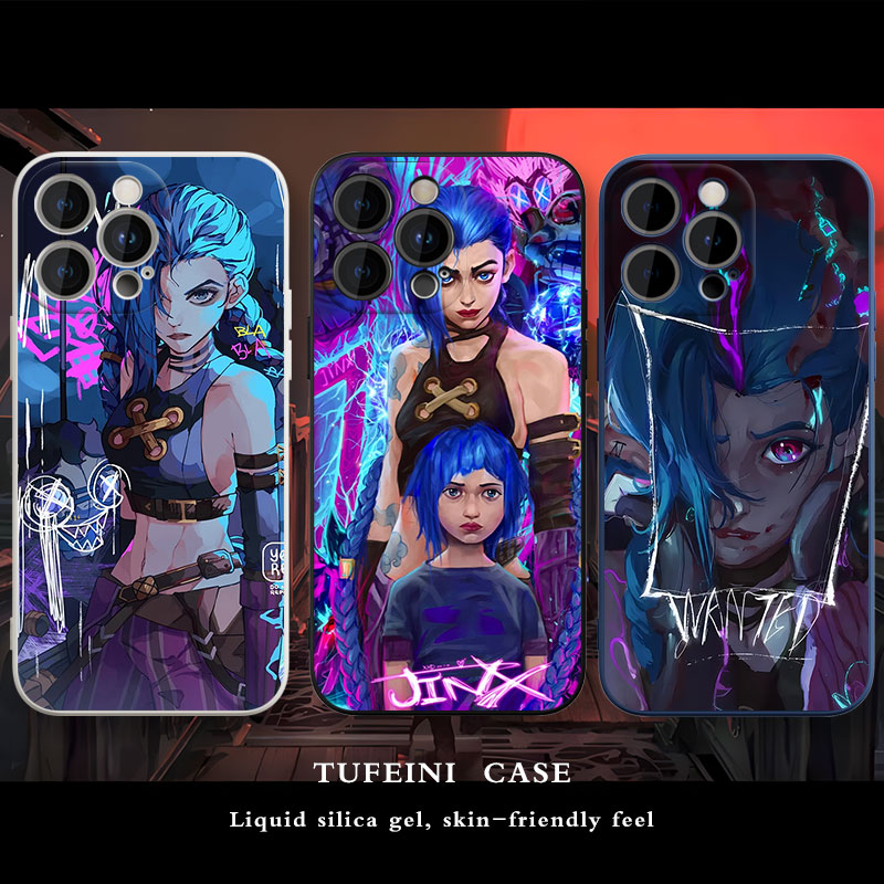 双城之战苹果14promax手机壳iphone15适用13mini新款12卡通xsmax潮流xr情侣8plus硅胶7时尚6s金克丝男11女帅