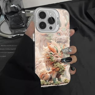 麒麟适用小米14手机壳k70中国风11ultra红米note13国潮k60pro彩银12s高级感10新款k50创意k40个性k30小众男生