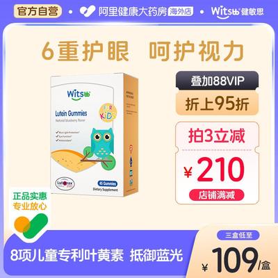 witsbb健敏思叶黄素护眼软糖维生素婴幼儿青少年呵护视力蓝莓味