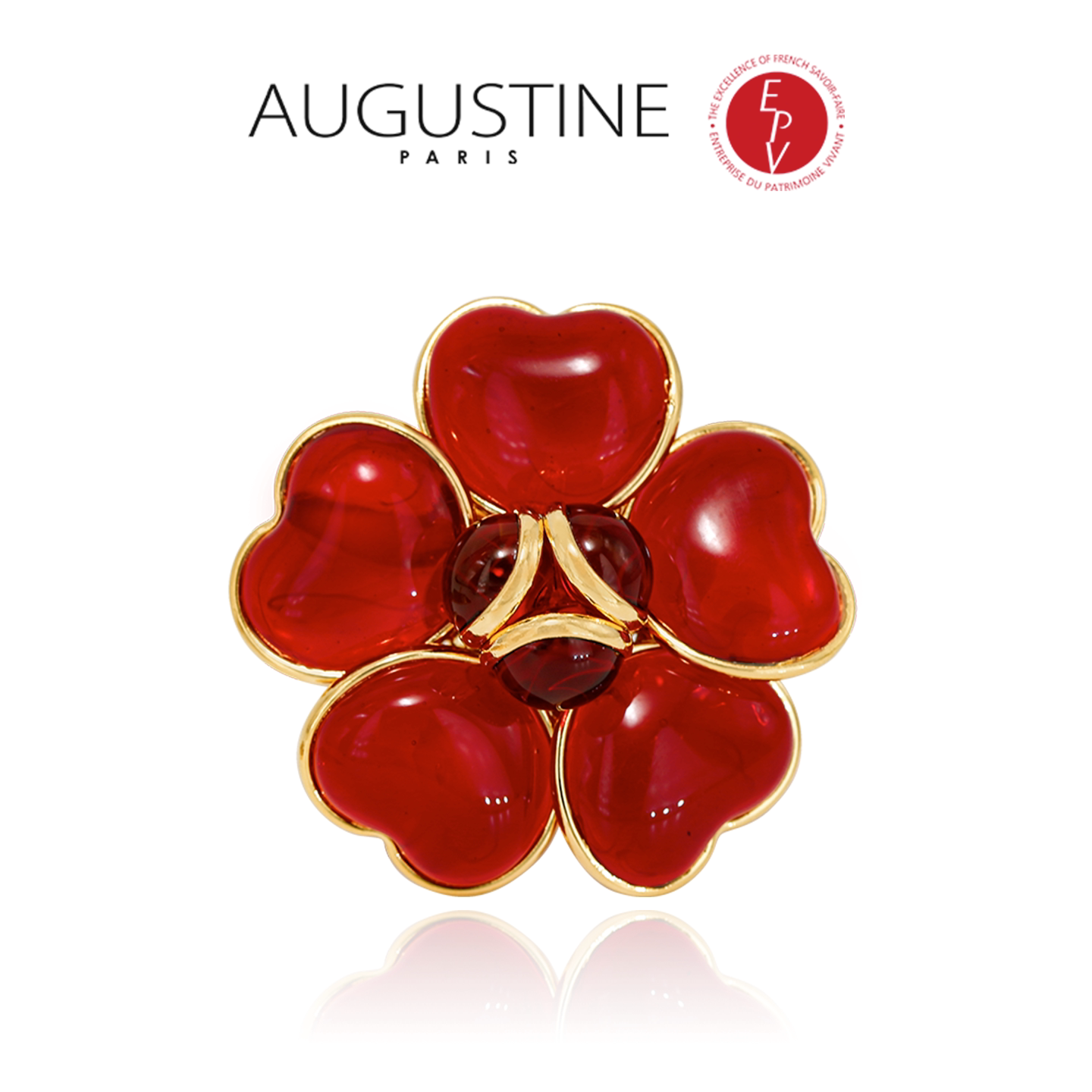 【AZLOOK】Augustine Paris古法琉璃山茶花项链耳环胸针时尚套装