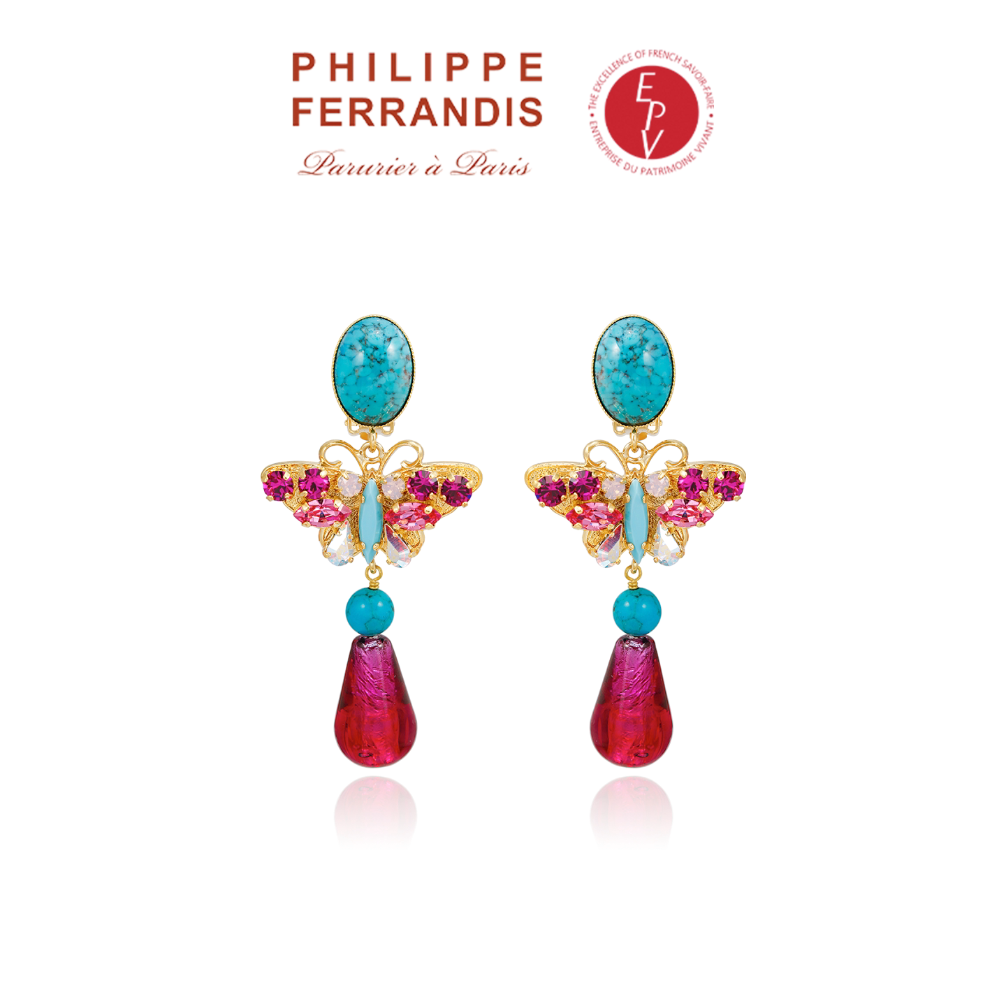 【AZLOOK】Philippe Ferrandis蝶韵鎏光耳环女爆款耳夹高级感耳钉