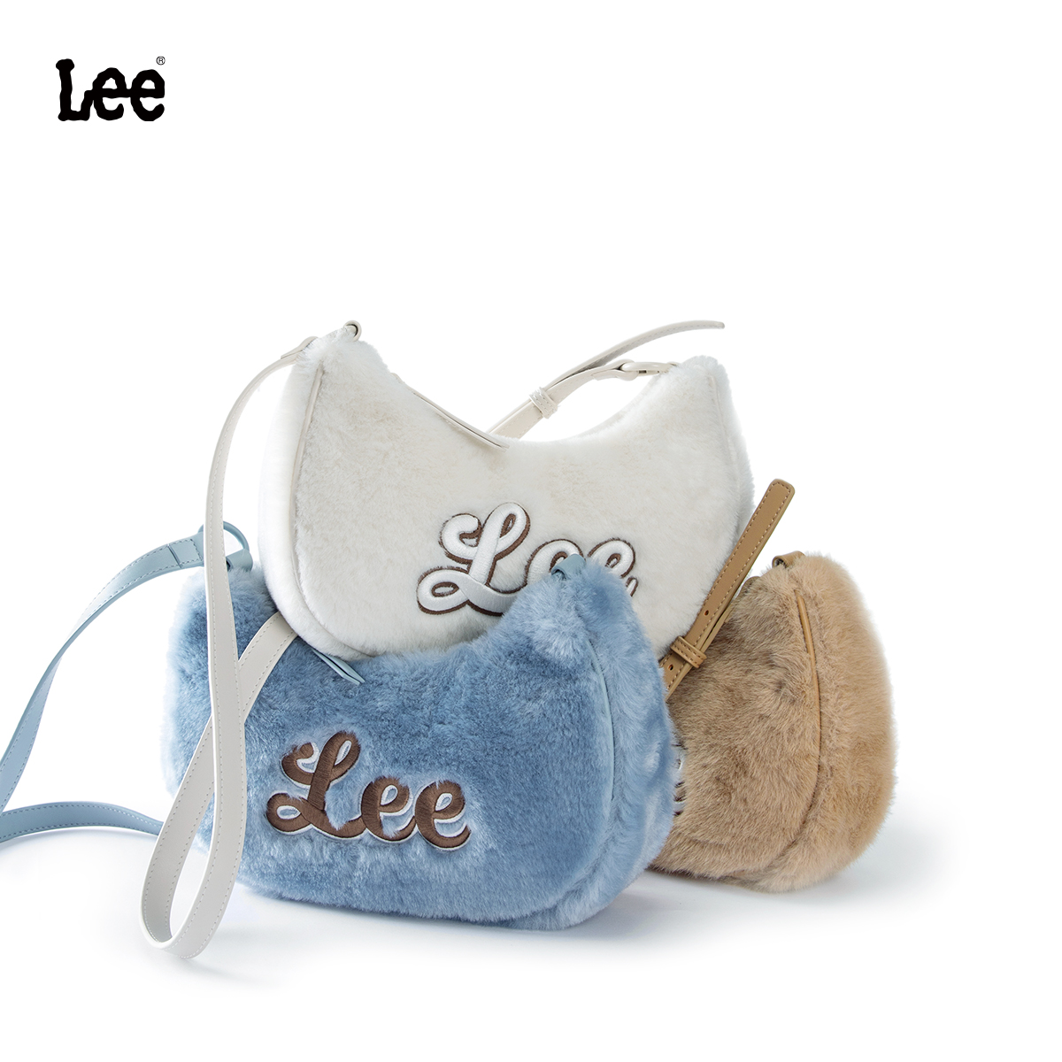 Lee秋冬季毛绒腋下包时尚斜挎包