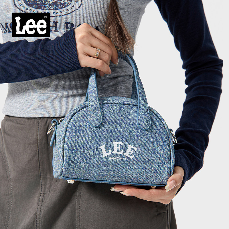 Lee官方斜挎包女波士顿手提包百搭枕头包女生出行包包通勤单肩包图片