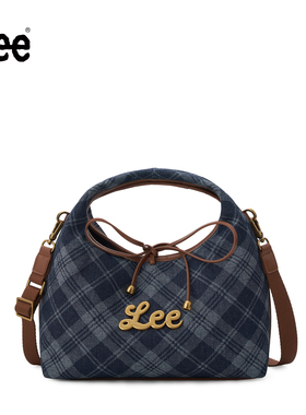 Lee英伦风格纹单肩斜挎包复古休闲手拿包时尚通勤三角包潮流女包