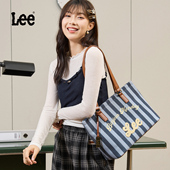 Lee官方潮流托特包大容量条纹单肩大学生上课电脑包百搭出街通勤