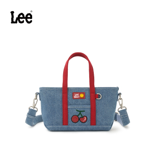 Lee×Smiley官方樱桃斜挎包女拼色通勤复古单肩包时尚 百搭手提包