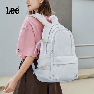 Lee新款 双肩包女大学生书包通勤大容量初中高中电脑旅行背包 时尚