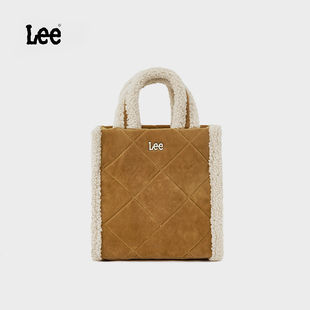Lee新款 泰迪包托特包女生大容量上班通勤單肩斜挎包羊羔毛手提包