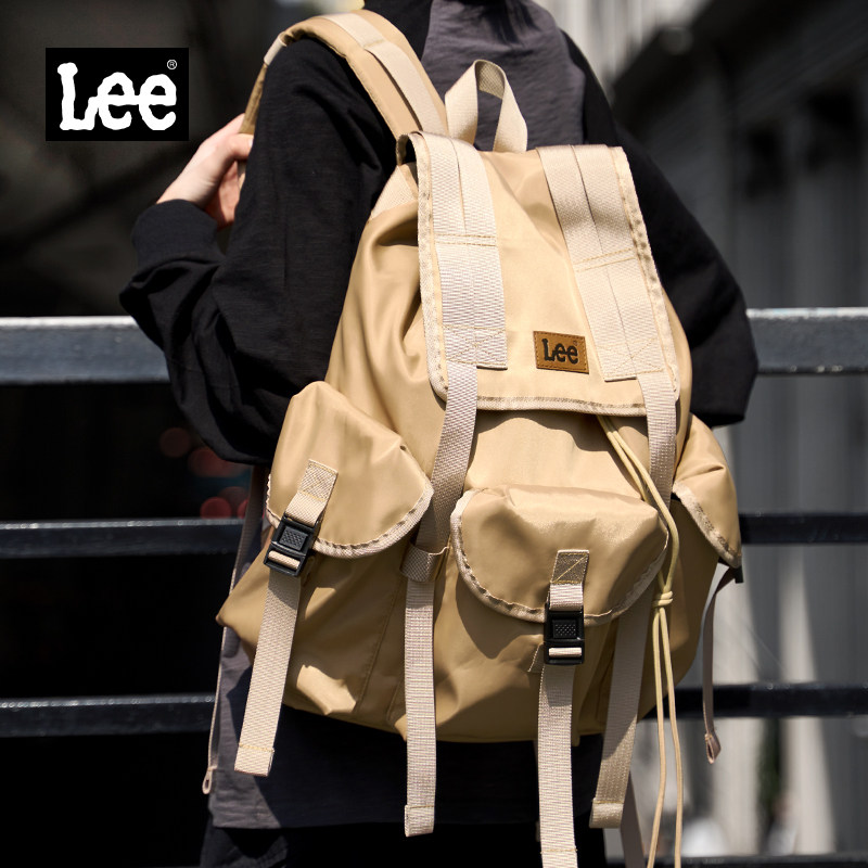Lee休闲双肩包女通勤大容量背包外出旅行登山包大学生潮流电脑包