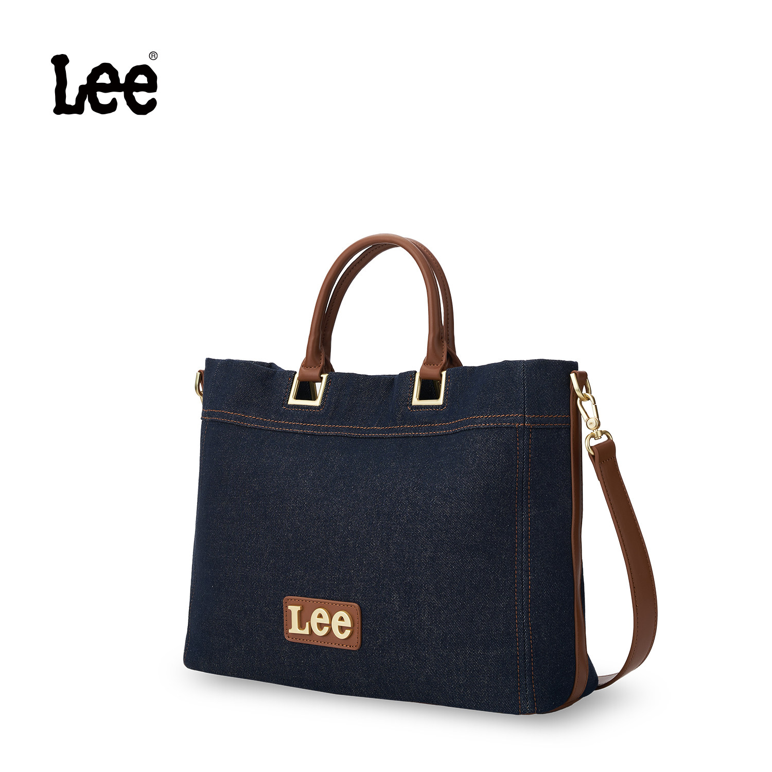 Lee官方复古托特包女秋冬新款大容量通勤斜挎包时尚简约公文包男