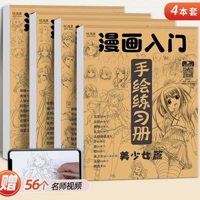 漫画入门手绘描摹本动漫人物线稿儿童美少女古风人物基础自学教程