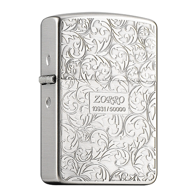 ZORRO/佐罗1941复刻限量版古银拉丝唐草煤油防风打火机个性打火机