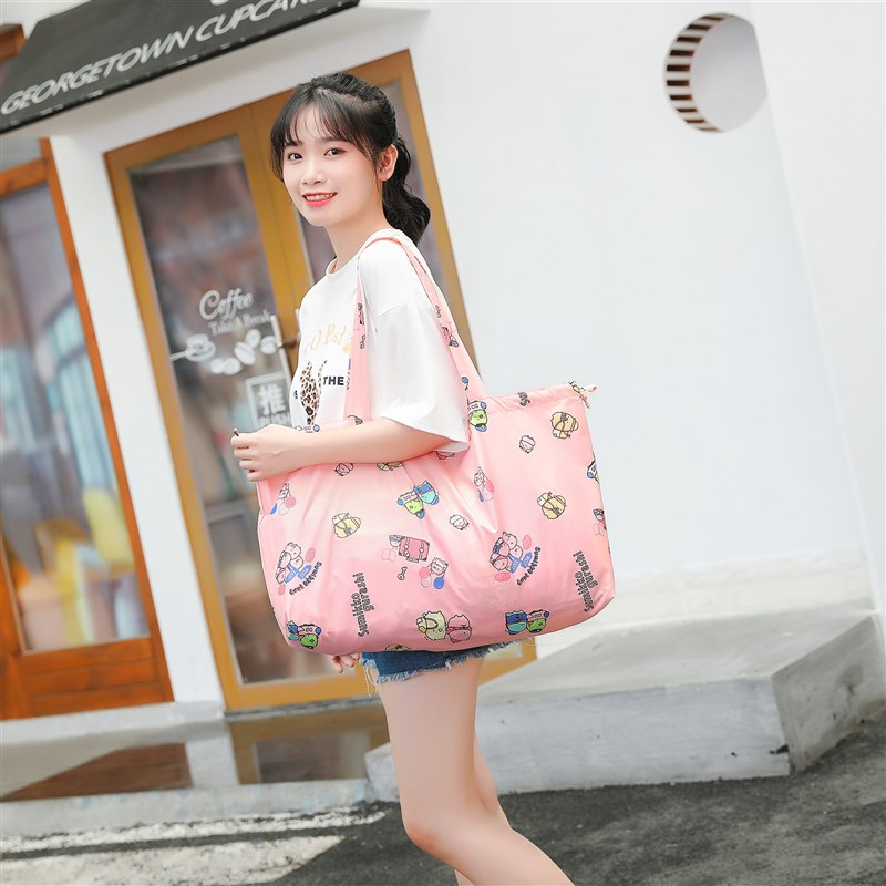 芝麻角落购物袋 环保手提包旅行大容量收纳袋单肩包 可折叠