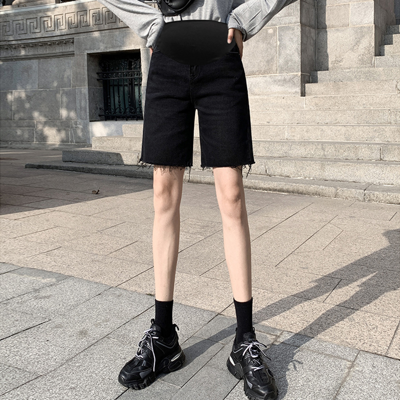 孕妇短裤女夏季外穿大码牛仔裤子孕早期夏天打底薄U款阔腿中裤夏