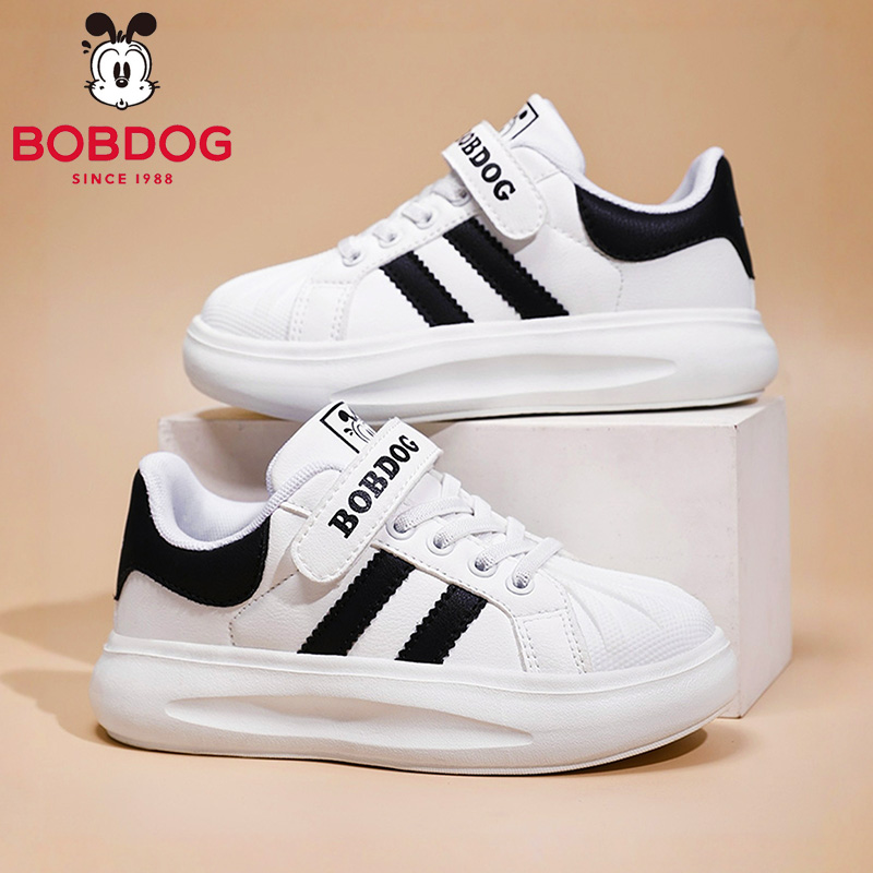 巴布豆秋季儿童小白鞋贝壳头板鞋